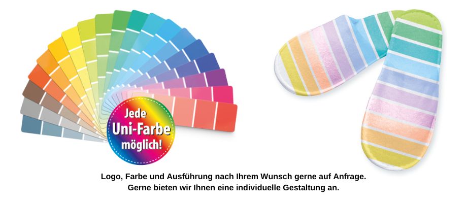 Hotelslipper in verschiedenen Farbvarianten nach Ihrer Wahl
