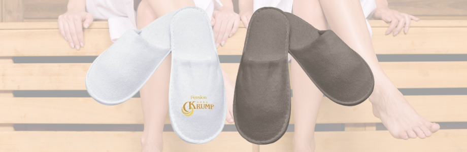 Frottierslipper in weiß und braun